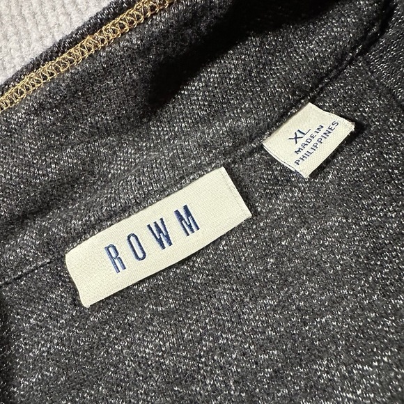 ROWM 1/4 Zip Sweater Mens XL Heather‎ Black Cotton Mock Neck Preppy - Picture 4 of 8